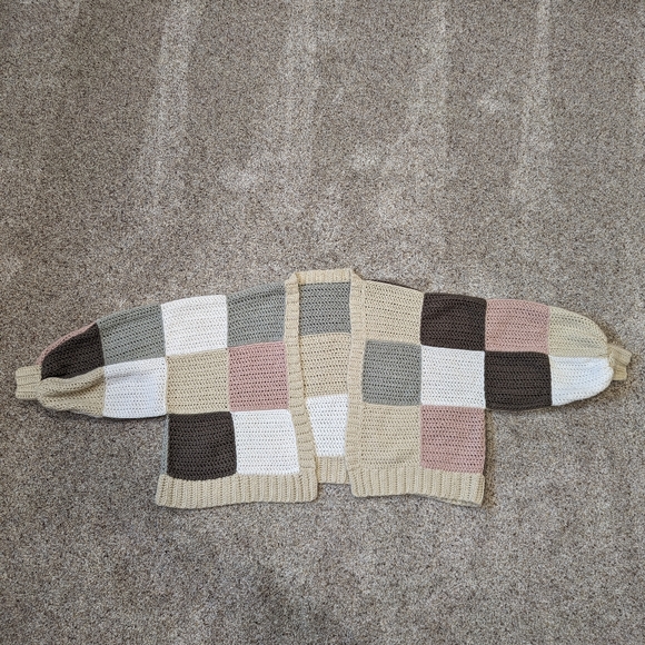 Handmade Crochet Patchwork Oversized Cardigan - Picture 2 of 3